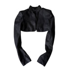 Cropped Leather Bolero Jacket