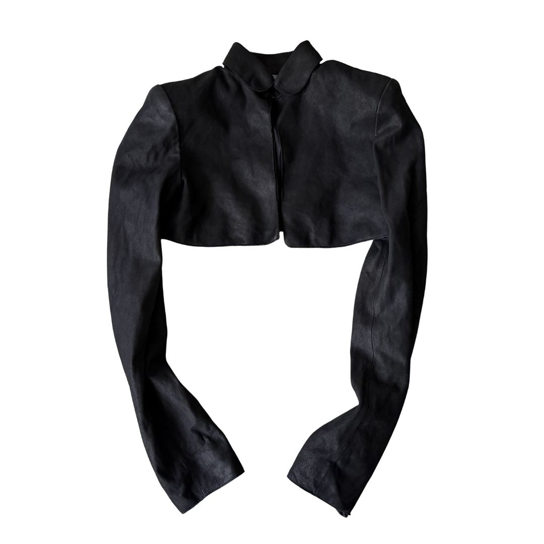 Cropped Leather Bolero Jacket