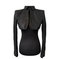 Cropped Leather Bolero Jacket