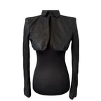 Cropped Leather Bolero Jacket