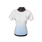 Adidas Originals Tee – White with Pastel Pink Stripes