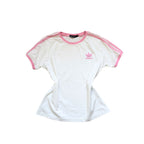 Adidas Originals Tee – White with Pastel Pink Stripes