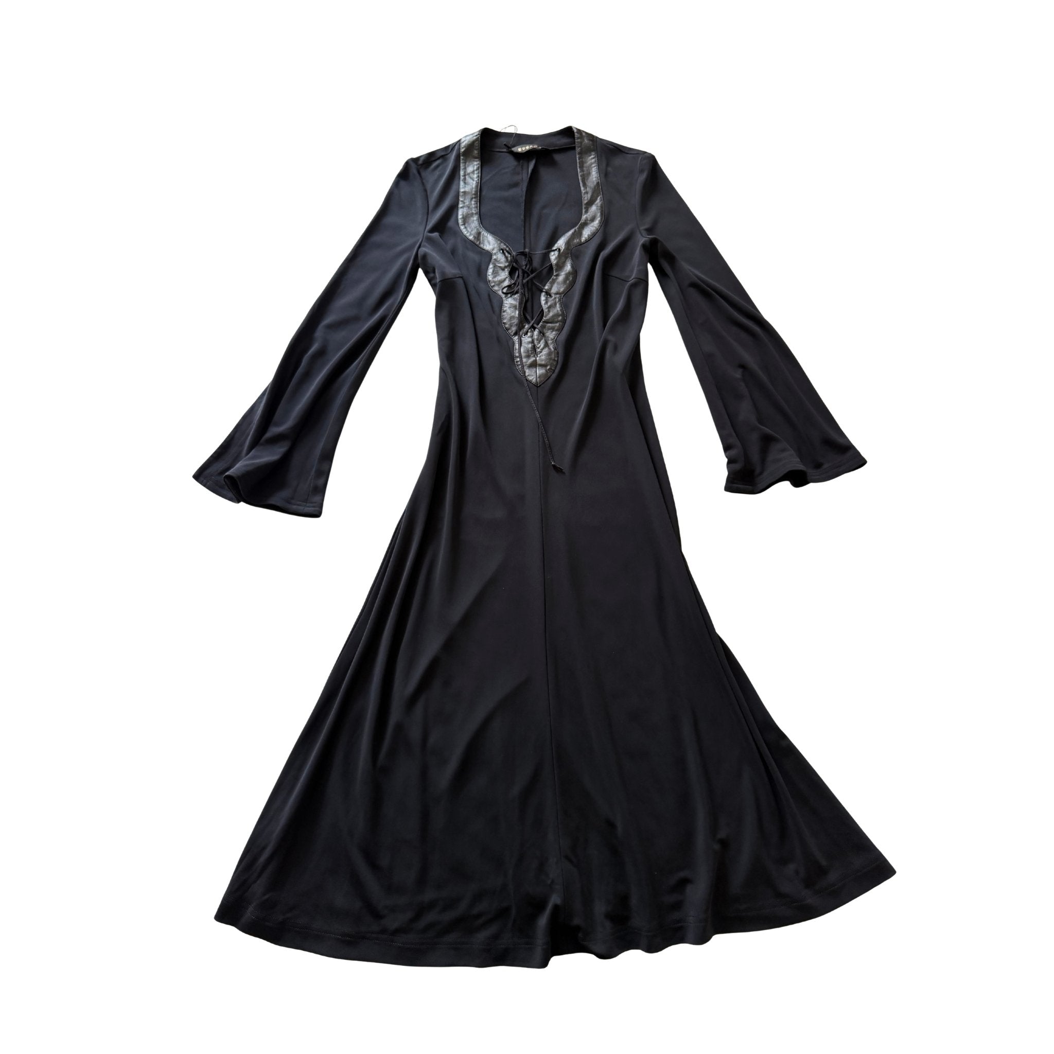 Escada – Black Long-Sleeve Lace-Up Front
