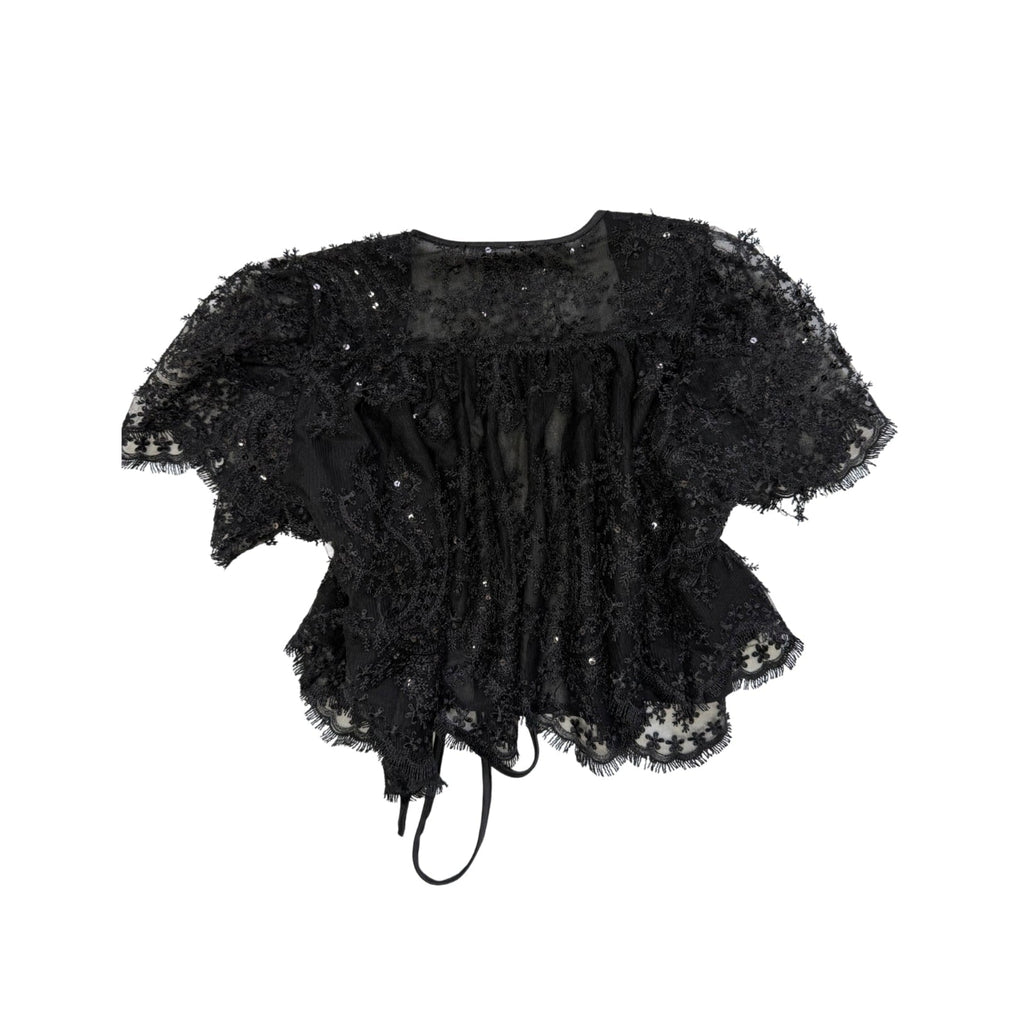Black Floral Lace Bolero Jacket