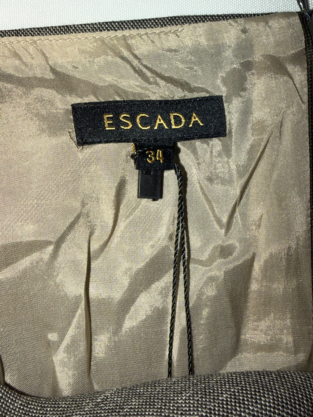 Escada – Brown Draped Short-Sleeve Mini