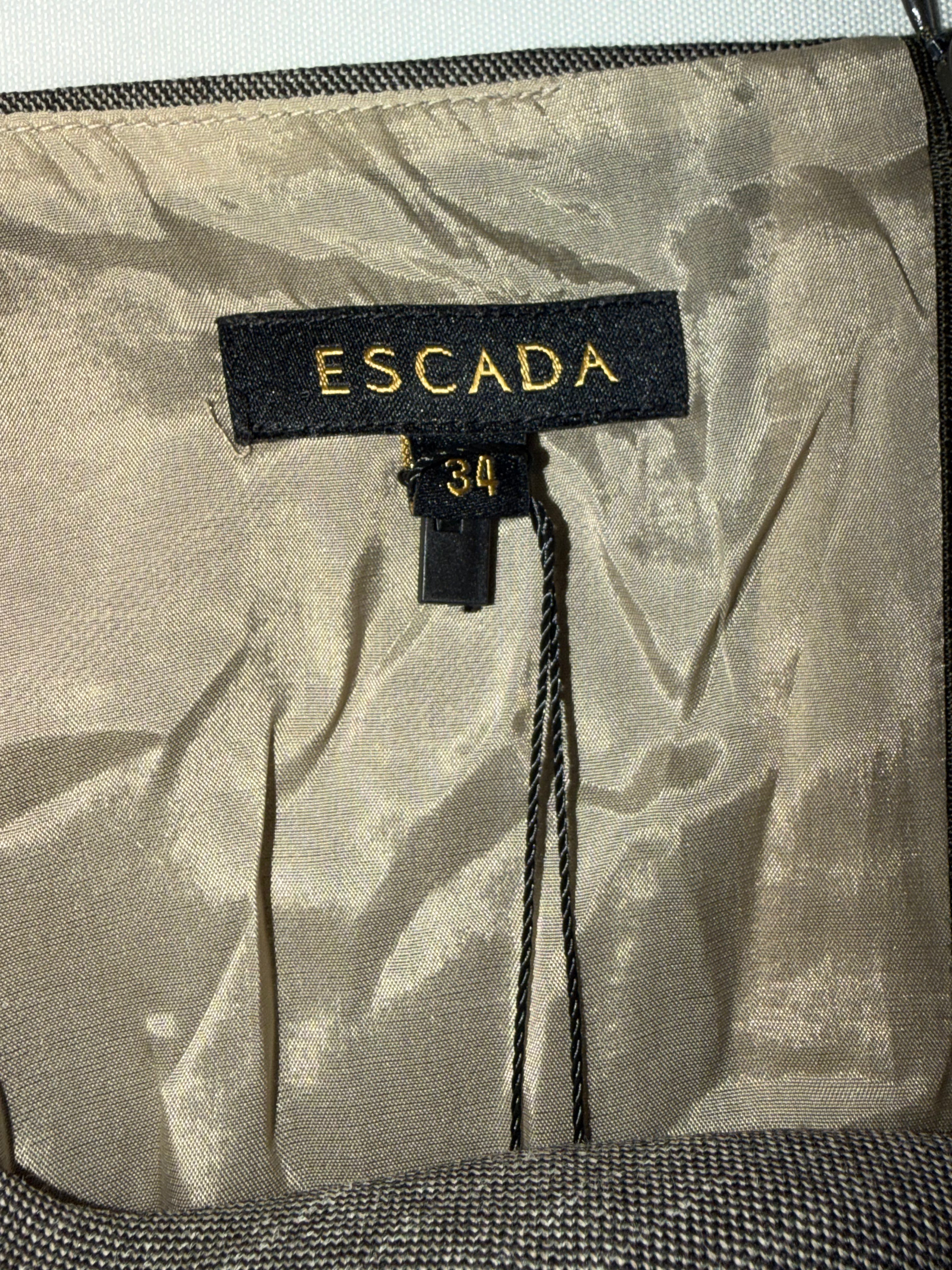 Escada – Brown Draped Short-Sleeve Mini