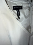Escada Sport – White V-Neck Short Sleeve Midi Dress