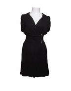 Diesel – Black Hooded Viscose-Wool Blend Midi Dress with Side Zip