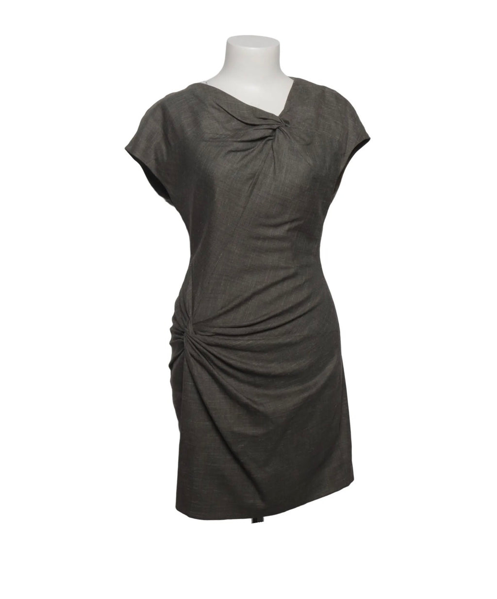 Escada – Brown Draped Short-Sleeve Mini