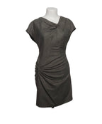 Escada – Brown Draped Short-Sleeve Mini